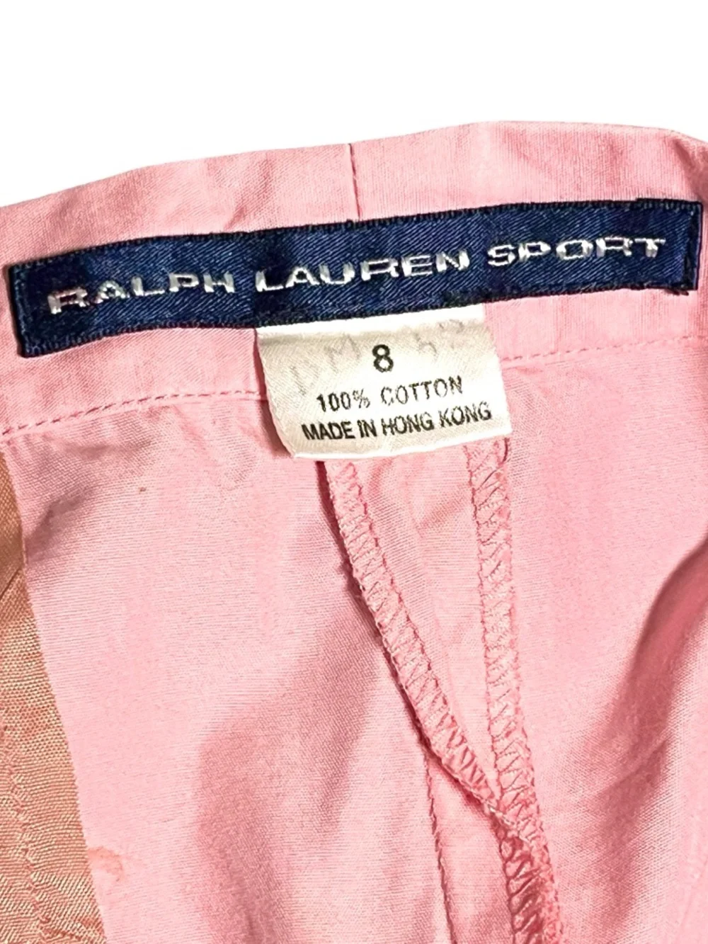 Vintage Ralph Lauren Sport Pink Cotton Poplin Pants Sz 8